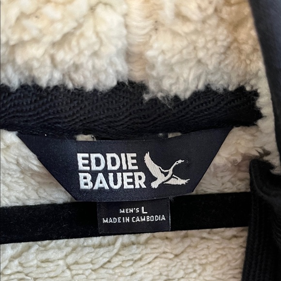 Eddie Bauer Dark Blue Sherpa Hooded Sweatshirt - Picture 2 of 5